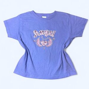Y2K Purple “Angel” Baby Tee by Gaziani!